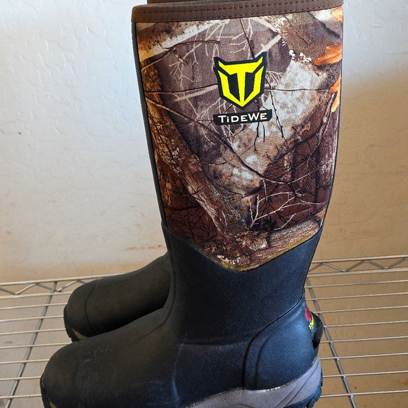 Tidewe Rubber Nylon Boots Thinsilate 400 Mens 6 Womens 8 Black/Camo - Picture 1 of 6